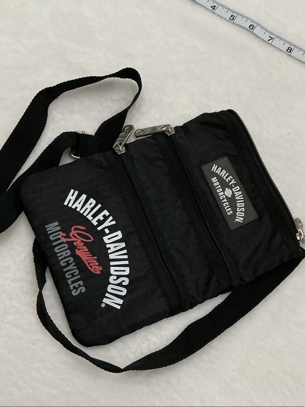 Harley-Davidson Black Crossbody Pouch with White & Red Logo - Picture 8 of 8